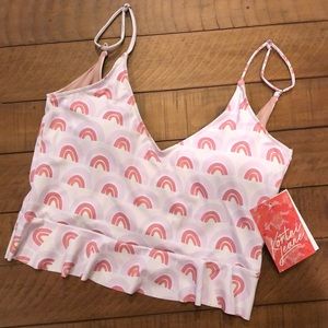 Kortni Jeane Rainbow Scoop Back Top